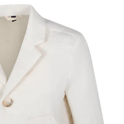 Emporio Armani Ivory Jacket For Boy With Eagle In Ivory