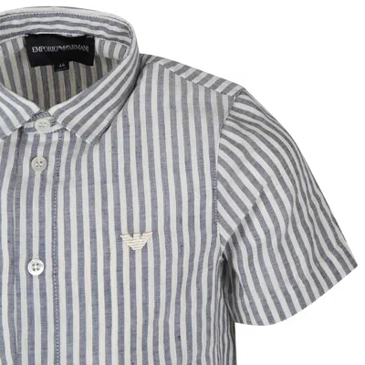 Shop Emporio Armani Grey Shirt For Boy With Eagle