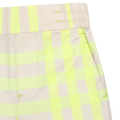 Shop Burberry Beige Shorts For Baby Boy With Checks In White