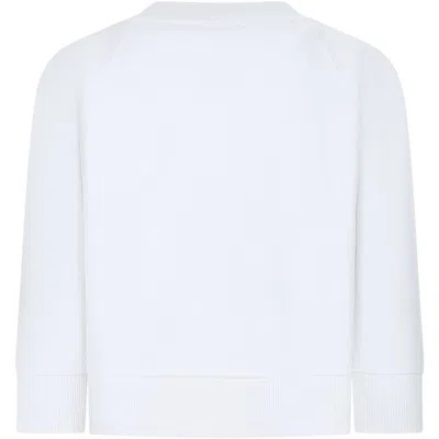 Shop Burberry White Sweatshirt For Boy With Print And Equestrian Knight