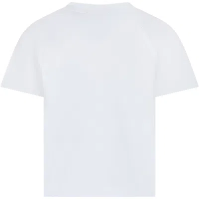 Shop Burberry White T-shirt For Boy With Print And Equestrian Knight