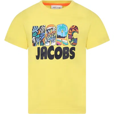 Shop Marc Jacobs Yellow T-shirt For Boy With Logo Print