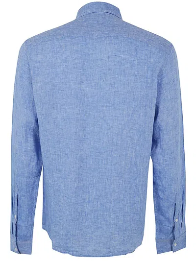 Shop Michael Kors Ls Linen T-shirt In Grecian Blue