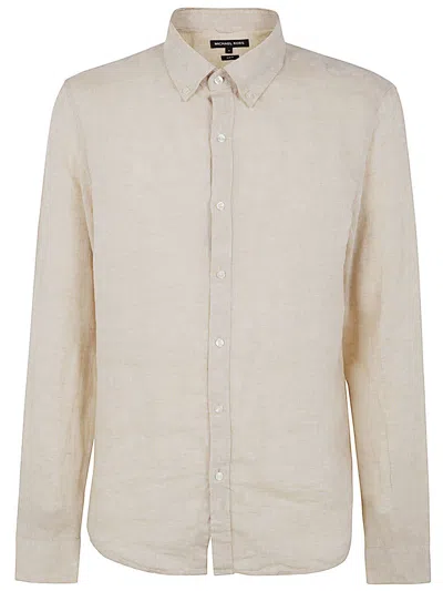Shop Michael Kors Ls Linen T-shirt In Khaki