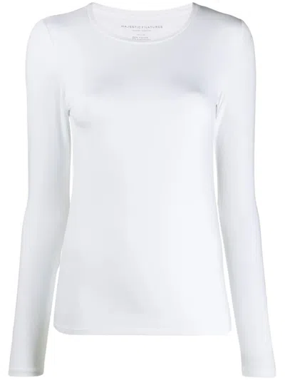 Shop Majestic Ally T-shirt In Blanc