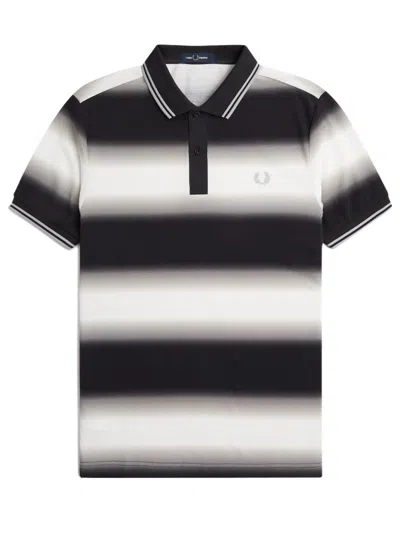 Shop Fred Perry Fp Stripe Graphic Polo Shirt In Snow White
