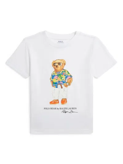 Shop Polo Ralph Lauren Ss Cn-knit Shirts-t-shirt In Bear White