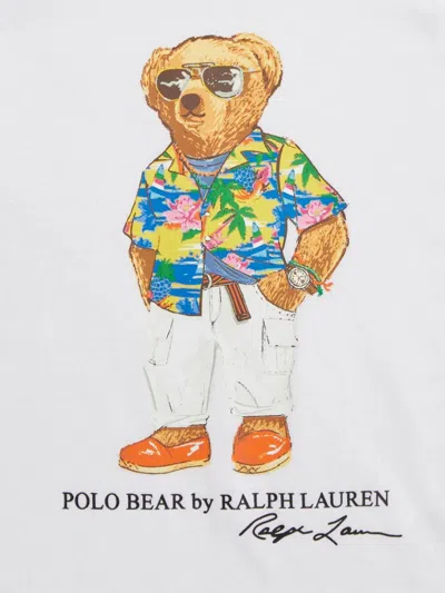Shop Polo Ralph Lauren Ss Cn-knit Shirts-t-shirt In Bear White