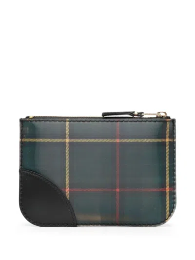 Shop Comme Des Garçons Lenticular Tartan Wallet In Yellow Green