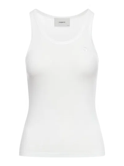 Shop Coperni Lightweight Logo Tank Top In Wht White