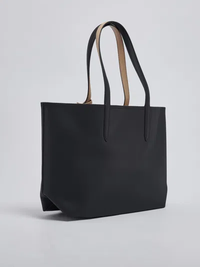 Shop Lacoste Pvc Shopping Bag In Nero-beige