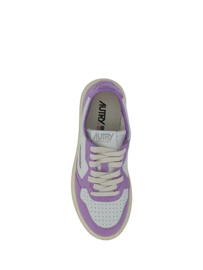 Shop Autry Medalist Low Sneakers In Wht/ Eng Lav