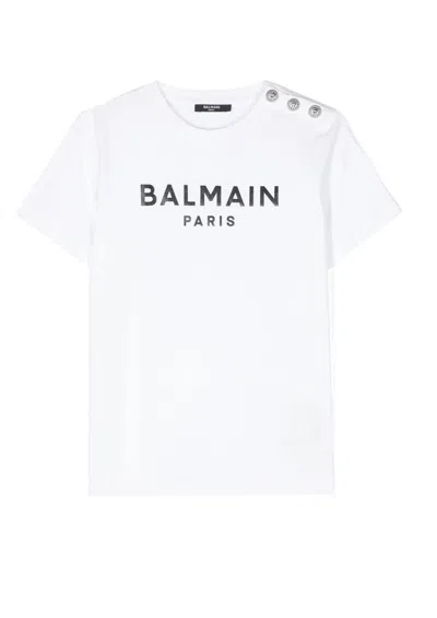 Shop Balmain T Shirt In Ne White Black
