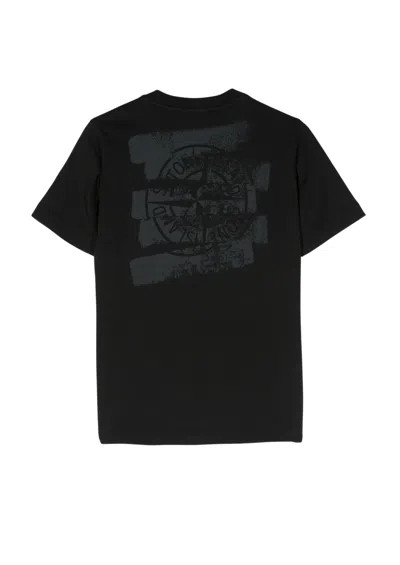 Shop Stone Island Junior T Shirt In Black