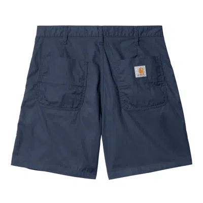 Carhartt Pleated Cotton Shorts In Blue