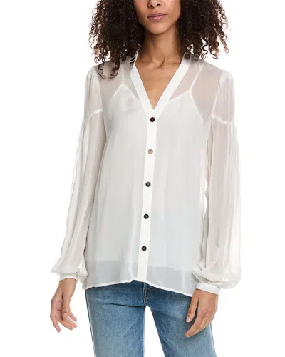 Shop The Kooples Sheer Blouse In White