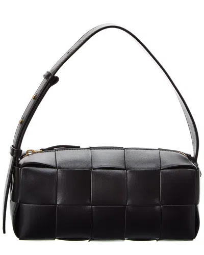 Shop Bottega Veneta Brick Cassette Small Intreccio Leather Hobo Bag In Black