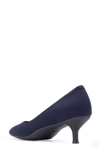 Shop Aerosoles Ludlow Kitten Heel Pump In Navy Stretch