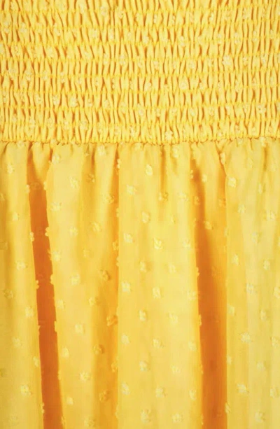 Shop Zunie Kids' Flutter Sleeve Chiffon Babydoll Dress In Yellow
