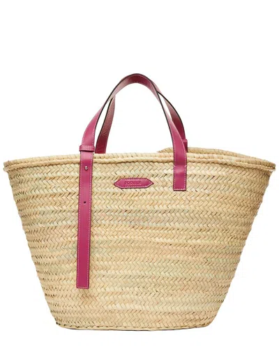 Shop Poolside The Essaouira Large Straw Tote In Pink