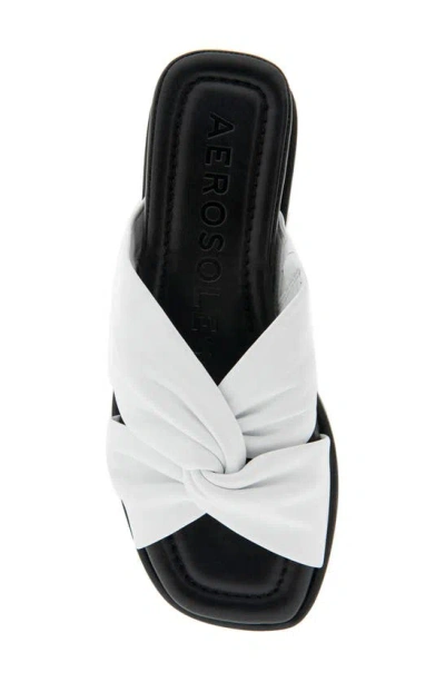 Shop Aerosoles Brady Knot Sandal In White Leather