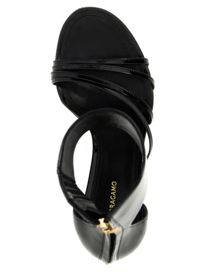 Shop Ferragamo 'clethra' Sandals In Black