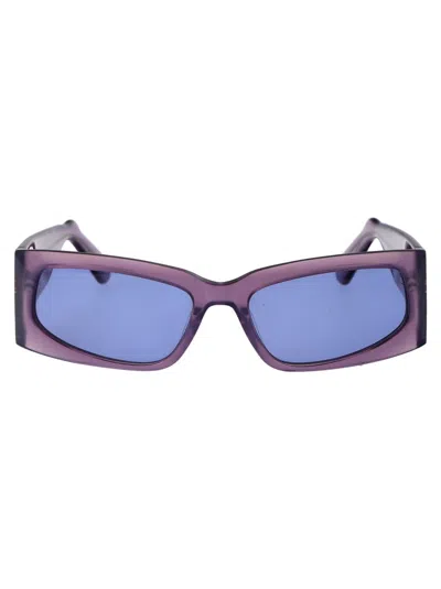 Shop Gcds Sunglasses In 83v Viola/altro/blu