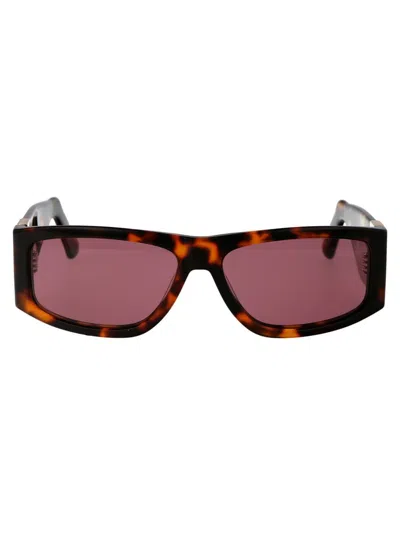 Shop Gcds Sunglasses In 52s Avana Scura/bordeaux