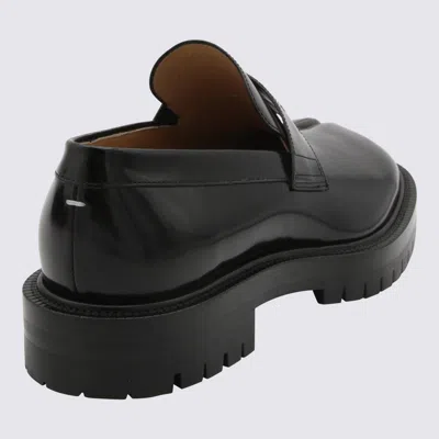 Shop Maison Margiela Black Leather Tabi Loafers