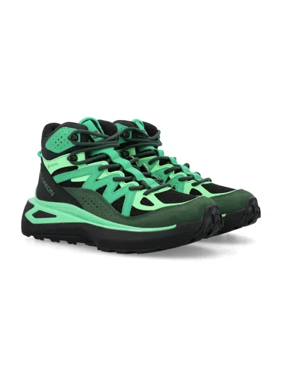 Shop Salomon Odyssey Elmt Mid Gore-tex Sportstyle Shoes In Eden/bright Green/black