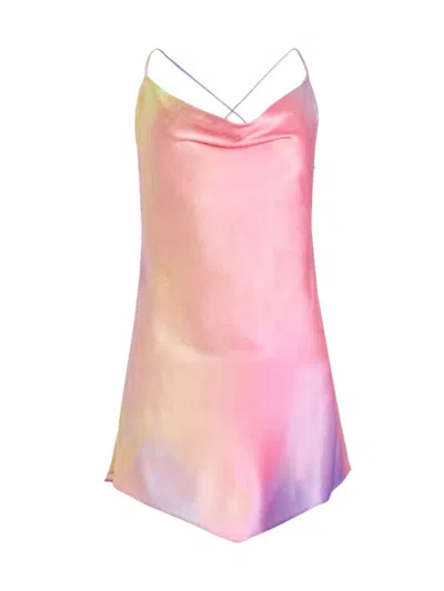 Shop Ser.o.ya Women's Pracilla Silk Mini Dress In Sunset Tie Dye