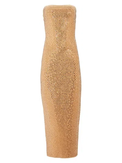 Shop Retroféte Women's Boa Dress In Iridescent Gold