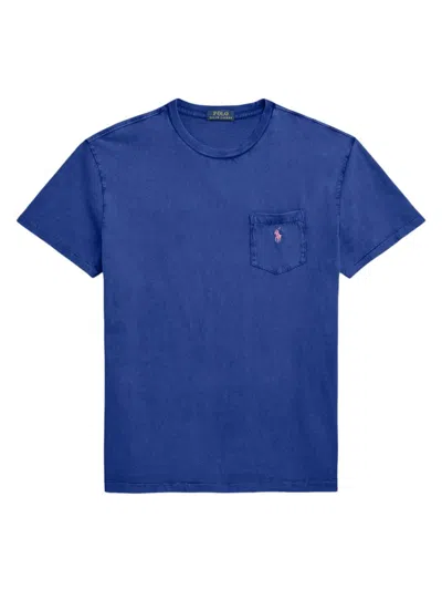 Shop Polo Ralph Lauren Men's Cotton-blend Crewneck T-shirt In Beach Royal