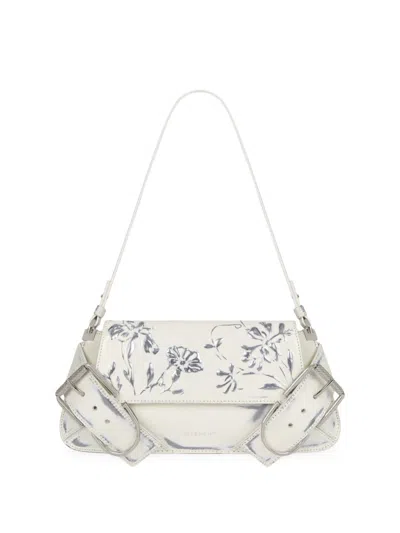 Shop Givenchy Women's Voyou Shoulder Flap Bag In Leather In Ivory