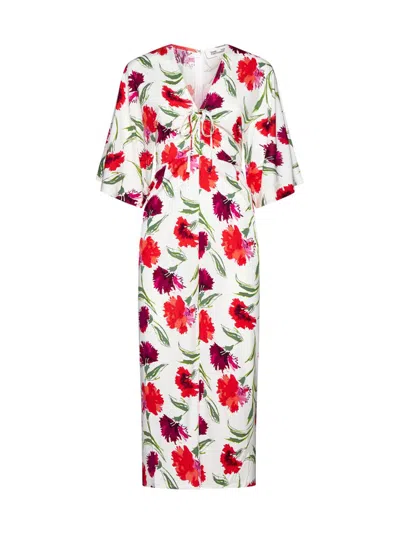 Shop Diane Von Furstenberg Valerie Floral Printed Dress In Multi