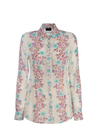 Shop Etro Floral Printed Long Sleeved Shirt In Multi