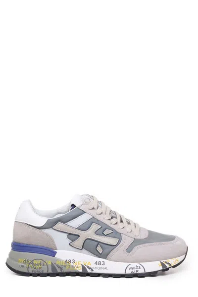 Shop Premiata Mick Logo Patch Lace In Grey