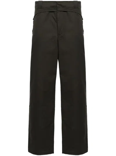 Shop Gr10k Brown Straight-leg Cotton Trousers