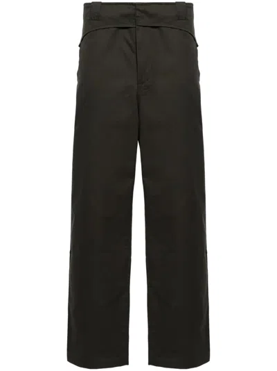 Gr10k Folded Belt Straight Trousers In Brown