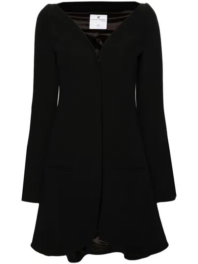 Shop Courrèges Black Ellipse Flared Coat