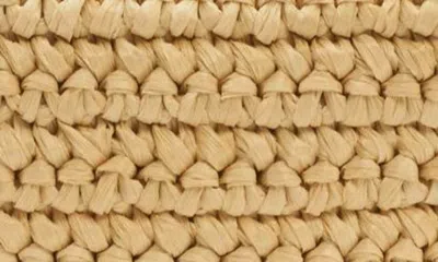 Shop Bottega Veneta Mini Wallace Raffia Crochet Shoulder Bag In Natural/ Fondant/ Gold