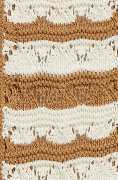 Shop Veronica Beard Bacca Stripe Open Stitch Dickey In Khaki/ Off White