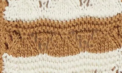 Shop Veronica Beard Bacca Stripe Open Stitch Dickey In Khaki/ Off White
