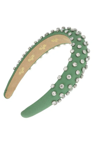 Shop L Erickson Bernadette Crystal Headband In Green