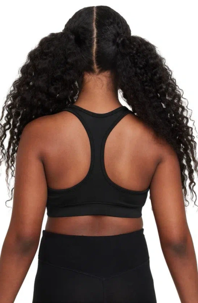 Nike Women's Swoosh Girls' Sports Bra In Black/ White