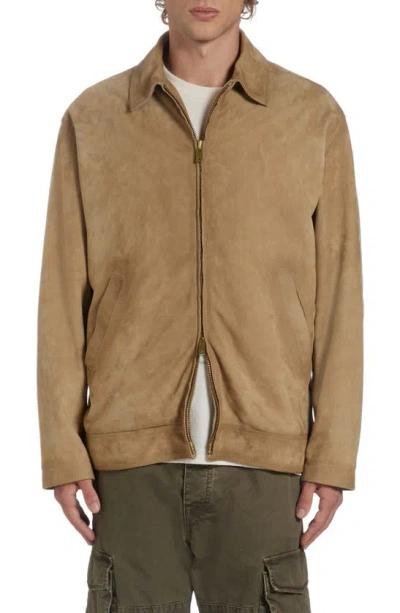 Shop Golden Goose Journey Leather Coach's Jacket In Dark Taupe