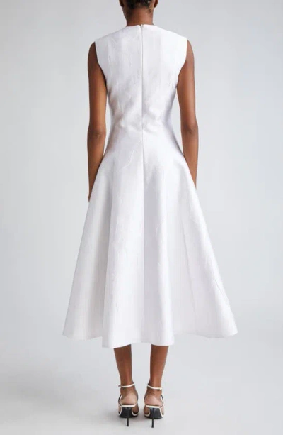 Shop Emilia Wickstead Mara Sleeveless A-line Midi Dress In Optic White