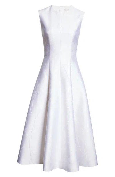 Shop Emilia Wickstead Mara Sleeveless A-line Midi Dress In Optic White