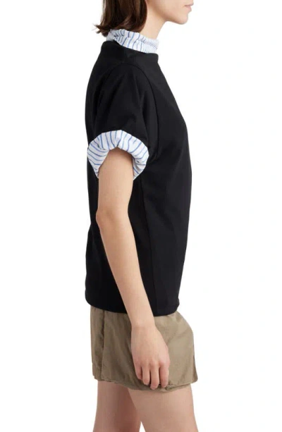 Shop Dries Van Noten Layered Asymmetric Cotton Sweatshirt In Black 900
