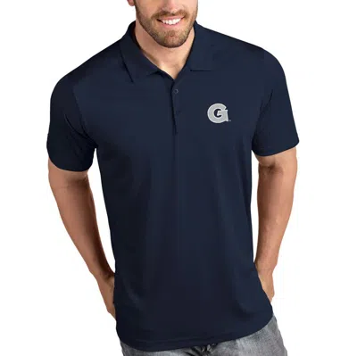 Shop Antigua Georgetown Hoyas  Tribute Polo In Navy